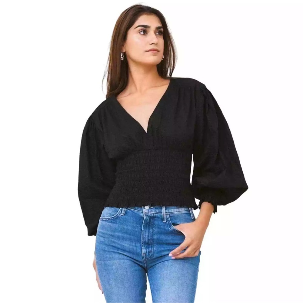 Frame Long Sleeve V Neck